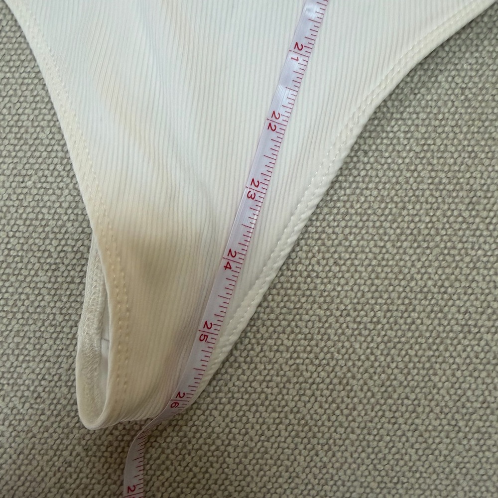 White Ribbed Tank Bodysuit - Picture 6 of 8